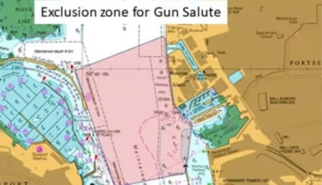 Exclusion zone for gun salute