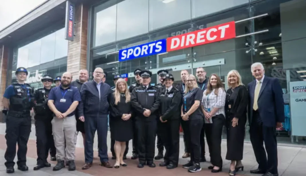Police and Crime Commissioner Donna Jones with Hampshire Constabulary, UKPAC team and Sports Direct staff
