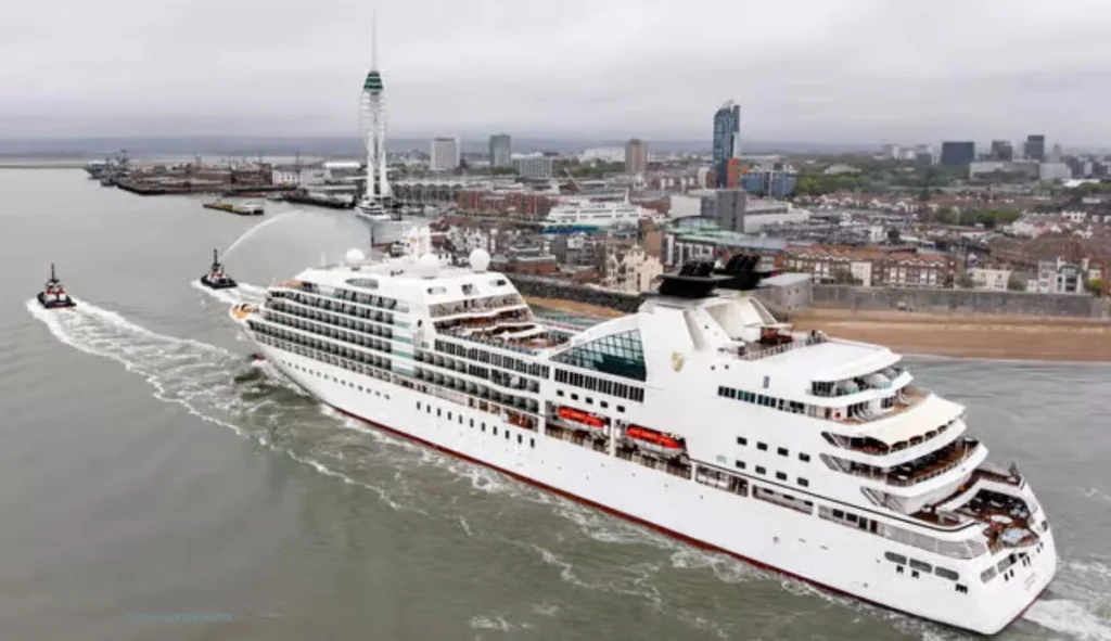 Seabourn Sojourn docks in Portsmouth