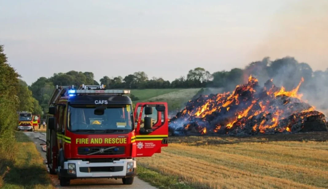 hay bales destroyed in East Hampshire fire hay bales destroyed in East Hampshire fire
