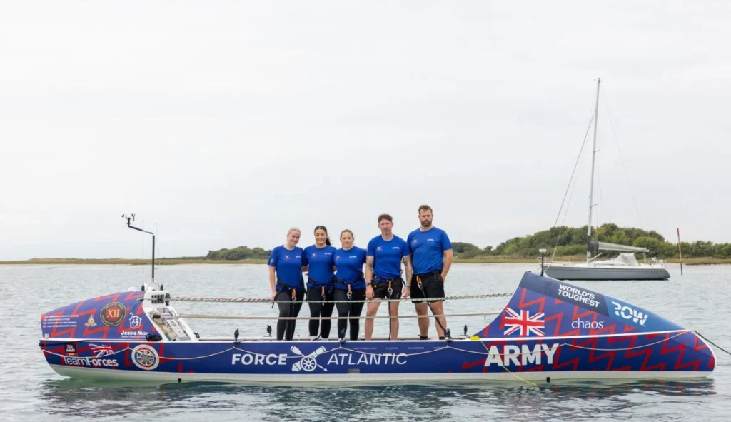 Bombardier Olie Cutting with team ready for competition