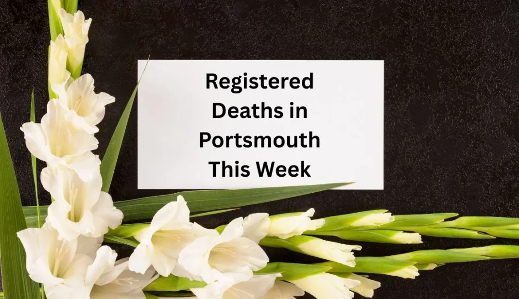 Registered Deaths in Portsmouth This Week