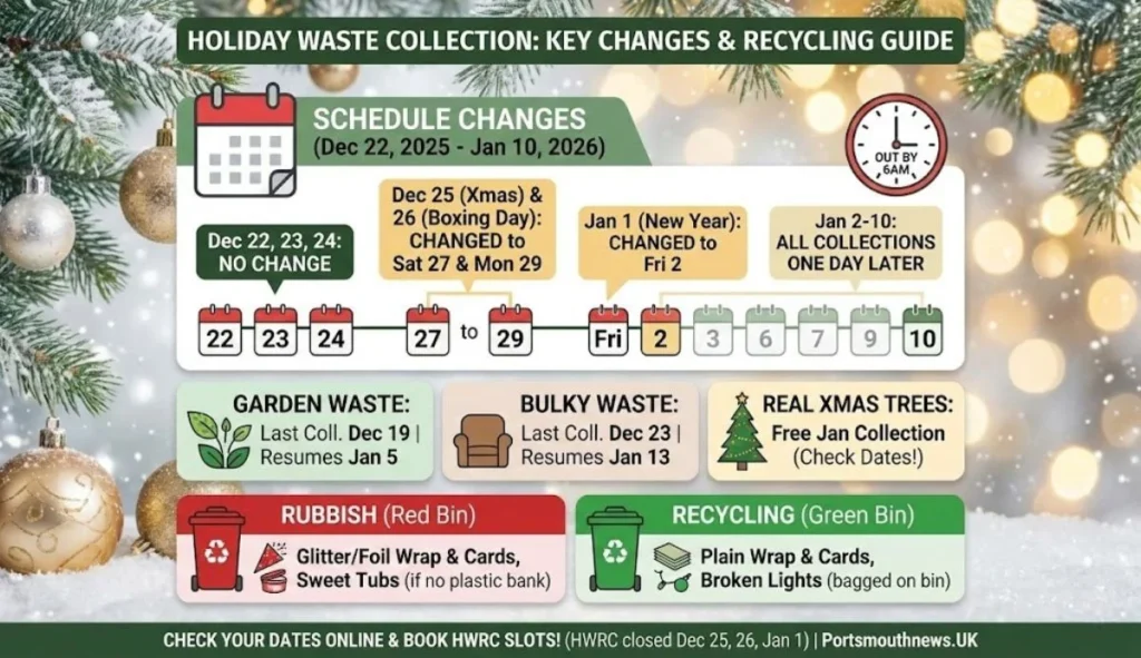 Holiday Season Rubbish Collection changes Portsmouth